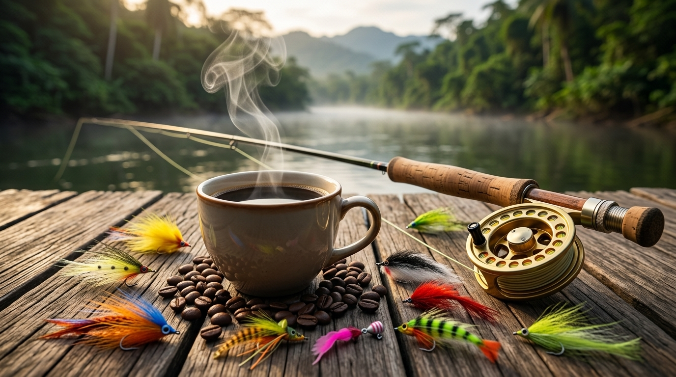 café en la pesca con mosca en Panamá